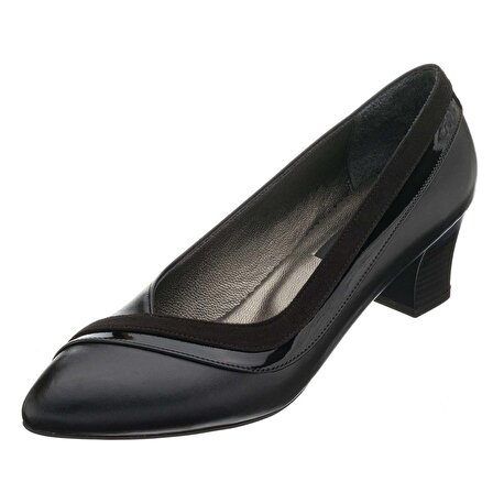 41,42,43,44 Numaralarda KDR1308 Siyah Estetik Derin Dekolteli Abiye Özel Deri Büyük Numara Kadın Topuklu Ayakkabı