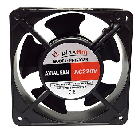 PLASTİM 220V Ac – 120X120X38 Mm Rulmanlı Aksiyel Fan