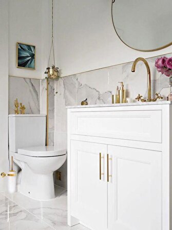 Serel Luna Klozet Tuvalet Fırçalığı Altın Gold Paslanmaz- Pirinç 140110010A
