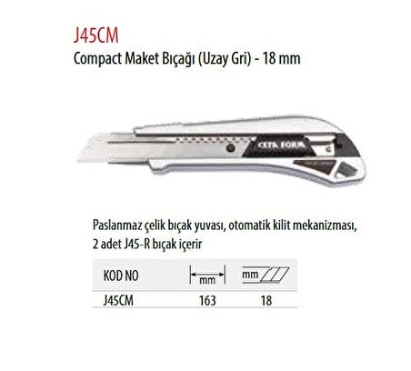 Ceta Form J45CM C-Max Maket Bıçağı 18mm