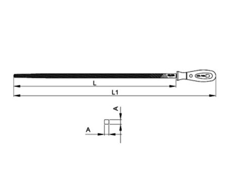 Ceta Kare Eğe (Orta Diş) 6" - 150 mm (Ergonomik Saplı)-CETA J58-206H