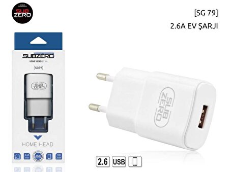 Subzero SG79 USB 5 Watt Hızlı Şarj Aleti Beyaz