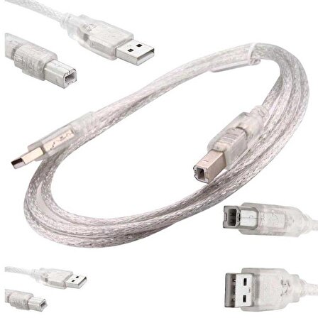 electroon 3mt USB Yazıcı Kablosu Şeffaf