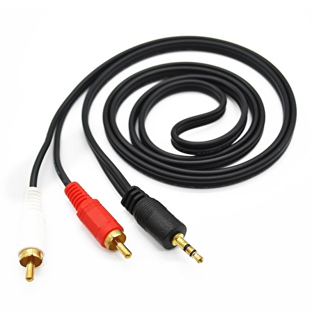 Electroon 2RCA - 3,5mm Stereo Aux Kablo 3 Metre Gold