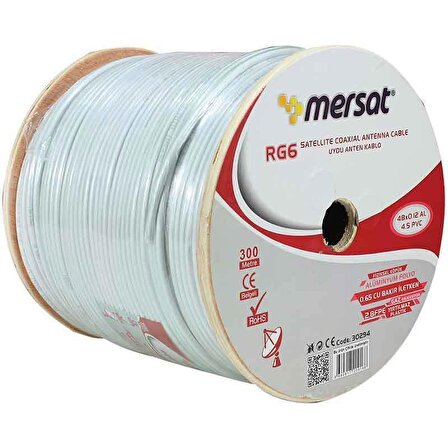 Mersat RG6 Mini İnce Anten Kablosu 300Metre 48Tel