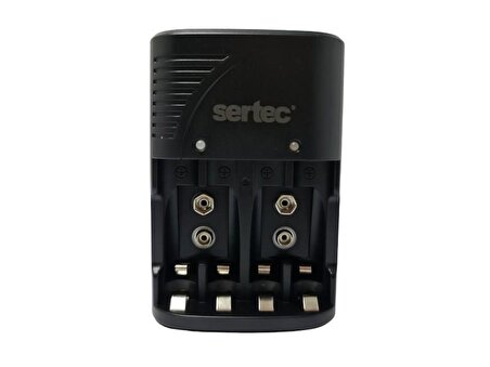 Sertec STC-C9V AA-AAA-9V Uyumlu 4lü Pil Şarj Aleti