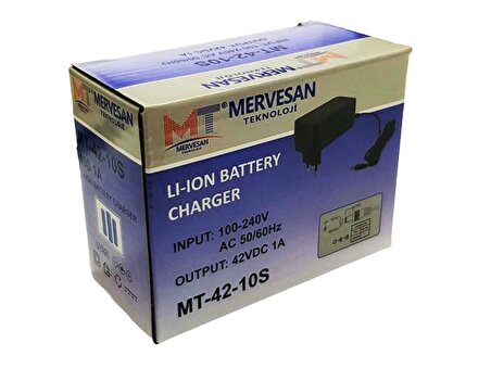 Mervesan 42Volt 10S 1Amper Li-ion Batarya Şarj Cihazı