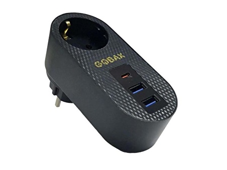 Gobax MG-102 2xUSB 1xType-C Tekli Akım Korumalı Priz 10A 2500W