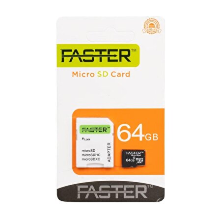 Faster 64Gb Micro SD Hafıza Kartı