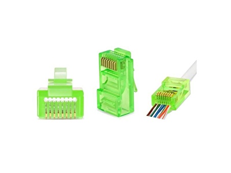 TRKLink EZ RJ45 CAT6 Konnektör Yeşil 100Adet