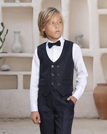 Erkek Çocuk Klasik Yelekli Takım Elbise