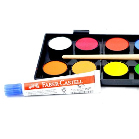 Faber Castell 4 lü Boyama Seti 12 li Kuru + Keçeli + Pastel + Sulu Boya + Sıvı Yapıştırıcı