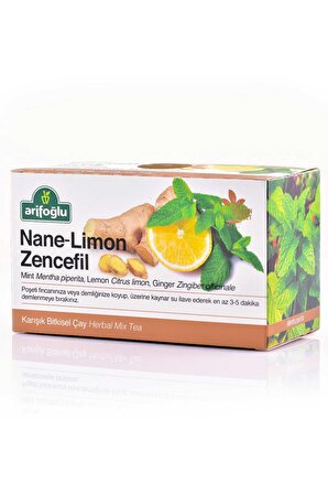 Arifoğlu Limon - Zencefil Organik Bardak Poşet Bitki Çayı 20'li 