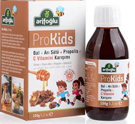 Arifoğlu ProKids Organik Bal Arı Sütü Propolis ve C Vitamini (Portakal Tadında) 150g