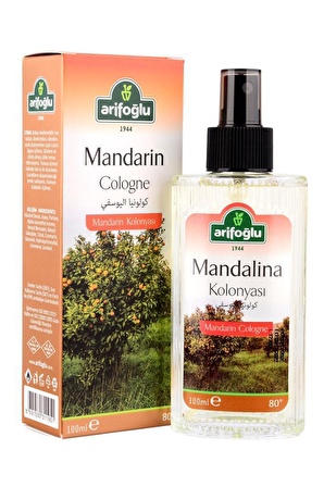 Arifoğlu Mandalina 80 Derece Pet Şişe 100 ml Kolonya