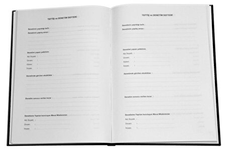 Teftiş ve Denetim Defteri 96 Yaprak (192 sayfa)