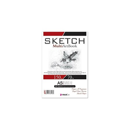 Folix Sketch Multiartbook A5 150 Gr. Eskiz Defteri 25 Yaprak