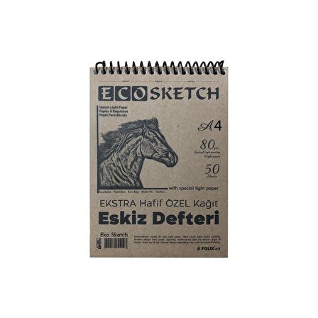 Folix Eco Sketch Spiralli Eskiz Defteri A4 - 50 Yp FLX-822180