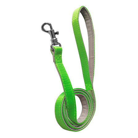 Gezdirme Kayışlı Dokuma Köpek Göğüs Tasma Seti 32*47-110 cm Neon Yeşil