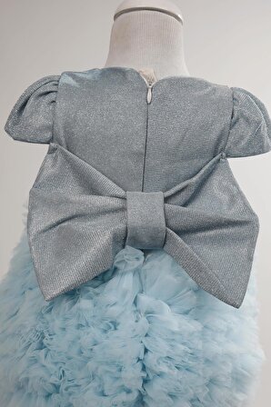 Tütü Pırıltılı Bebek Elbisesi Mavi