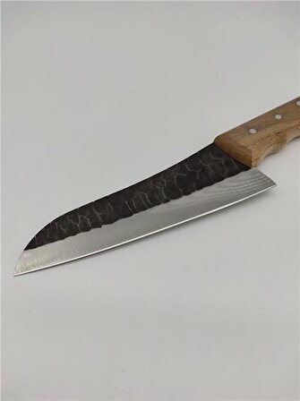Dövme Çelik Ahşap Rengi Şef Bıçağı 6