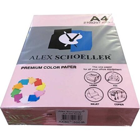 Alex Schoeller A4 Fotokopi Kağıdı 500 lü Açık Pembe (Gül) 540