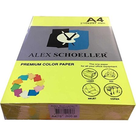 Alex Schoeller 763 A4 Fotokopi Kağıdı 500 lü Fosforlu Sarı
