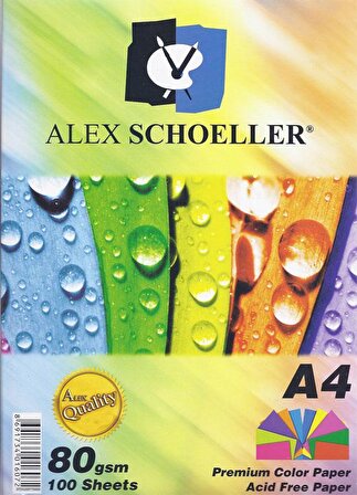 Alex Schoeller Renkli Çizgisiz Kağıt 10 Renk 100’lü Paket