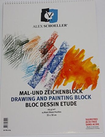 Alex Schoeller Teknik Çizim Defteri Spiralli 165g 15 Yaprak 25x35