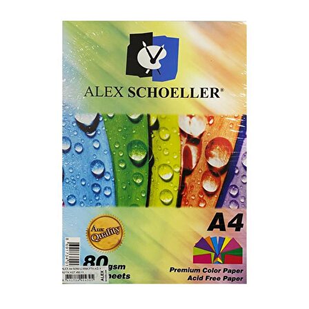 Alex Schoeller 250'li Renkli Fotokopi Kağıdı 5 Renk ALX-0305