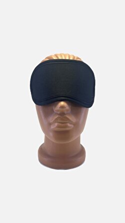 2 Adet Yıkanabilir Siyah 3 Katlı 8 mm Uyku Maskesi Göz Bandı Kalın Lastikli Uyku Bandı