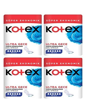 Kotex Ultra Gece 64 Adet Süper Ekonomik Paket Hijyenik Ped