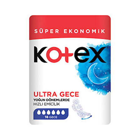 Kotex Ultra Gece 18 Adet Süper Ekonomik Paket Hijyenik Ped