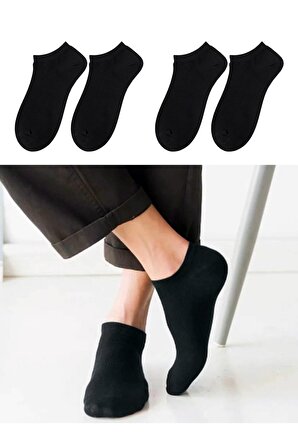 Görünmez Sneakers Siyah Kadın Spor Ayakkabı Çorabı 2 Çift