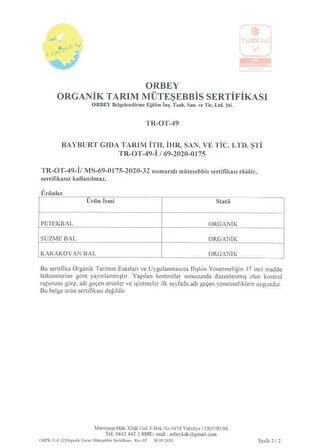 Baykovan 250 gr. Organik Çiçek Balı