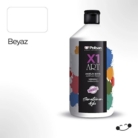 POLİSAN X1 ART VERNİKLİ BOYA-BEYAZ 500 ML.