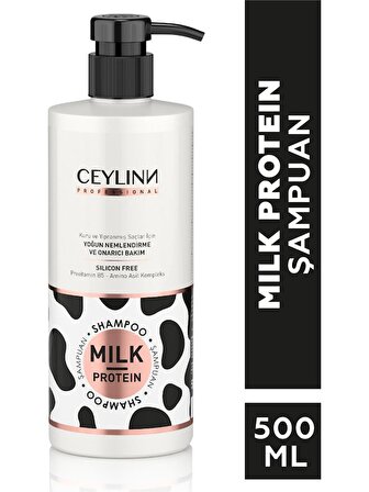Ceylinn Milk Protein Kuru Ve Yıpranmış Saçlar İçin Silikonsuz Şampuan  500 ml