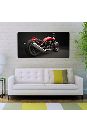 Kırmızı Naked Motor Canvas Tablo (60x120)