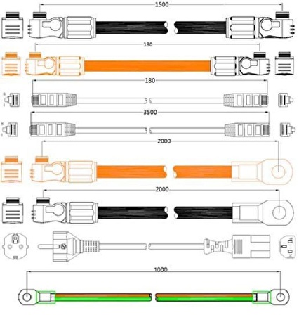 Pylontech SC500-100S Akü Denetleme BMS, Taban Kablolar, H48050 için