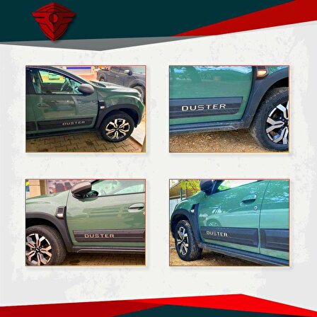 Dacia Duster Parlak Krom Yazılı Premium Kapı Koruma Seti 2018 ve Üstü