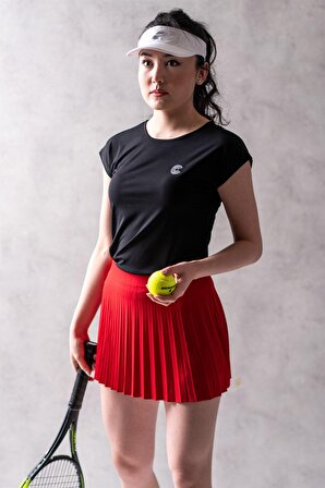 Courtmax Pileli Kırmızı Tenis Eteği