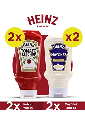 Heinz Ketçap 700 Gr ve Mayonez 400 Gr Fırsat Paketi (2 adet Ketçap 700 Gr + 2 Adet Mayonez 400 Gr)