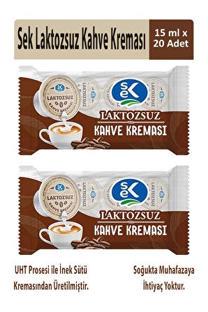 Sek Laktozsuz Kahve Kreması 15 ml x 10 Adet x 2 Paket