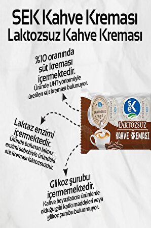 Sek Laktozsuz Kahve Kreması 15 ml x 10 Adet x 2 Paket