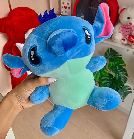 İthal Kumaş Yumuşak Dokulu Lilo & Stitch Stiç Anime Figür Peluş Oyuncak Uyku & Oyun Arkadaşı 27 cm.