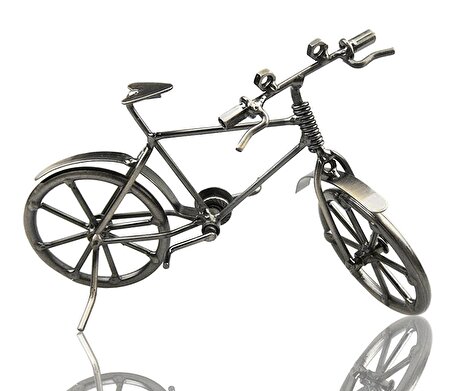 Vintage Nostaljik Retro El Yapımı Metal Bisiklet Modeli Dekoratif Hediyelik Biblo Vitrin Süsü