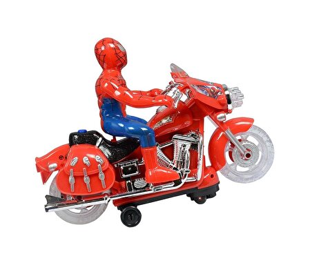 Led Işıklı Müzikli Çarpınca Dönebilen Oyuncak Amazing Spiderman Örümcek Adam Motosikleti Çarp & Dön