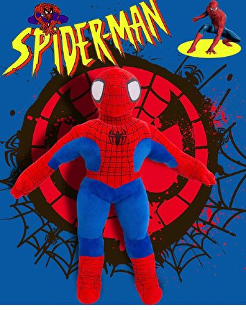 İthal Kumaş Örümcek Adam Spiderman Figür Peluş Oyuncak Uyku & Oyun Arkadaşı Büyük Boy 35 cm. MDL A
