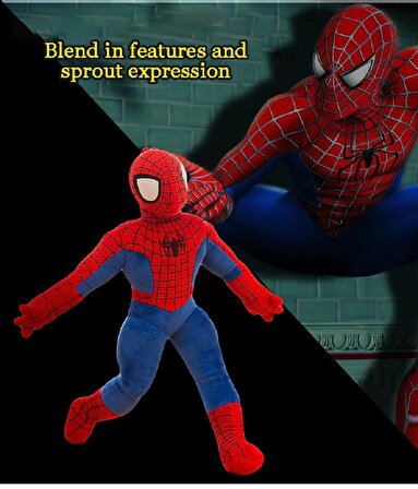 İthal Kumaş Örümcek Adam Spiderman Figür Peluş Oyuncak Uyku & Oyun Arkadaşı Büyük Boy 35 cm. MDL A