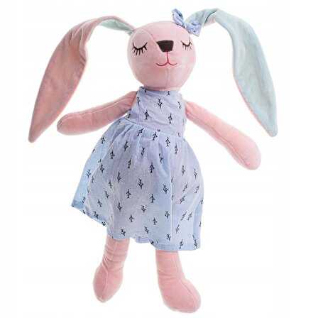 Soft Dokulu İthal Kumaş Uyku Arkadaşım Uzun Kulaklı Sarılabilir Tavşan Peluş Oyuncak Metoo 35 cm.